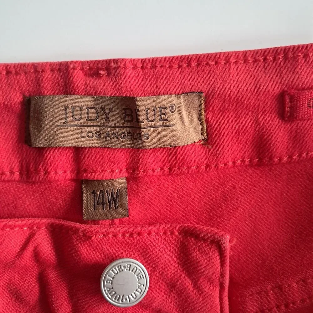 Judy Blue Red Jeans Womens 14W Garment Dyed Straight Leg Cotton Jeans JB88693 C - Picture 5 of 8